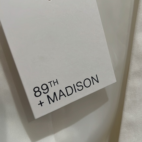 89th Madison white/cream cotton blazer w 3/4-length sleeves - Picture 3 of 4